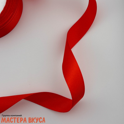 Лента атласная, КРАСНАЯ, 20мм, ~25м