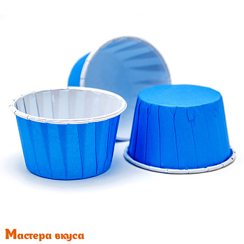 Форма бумажная Маффин 50*40 мм, ламинированная СИНЯЯ