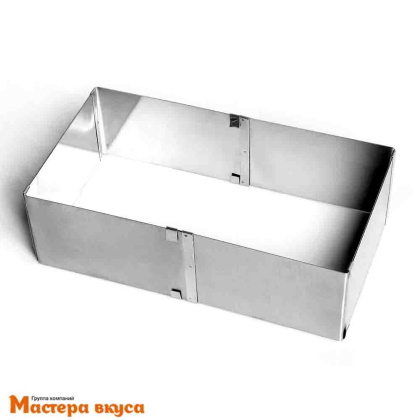 Форма раздвижная КВАДРАТ, Н- 8,5см, L~16-28см (нерж.сталь)