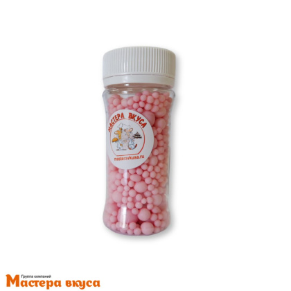 Посыпка Шарики зерновые Матовый микс Розовый (d 2,4,7 мм) 50 гр