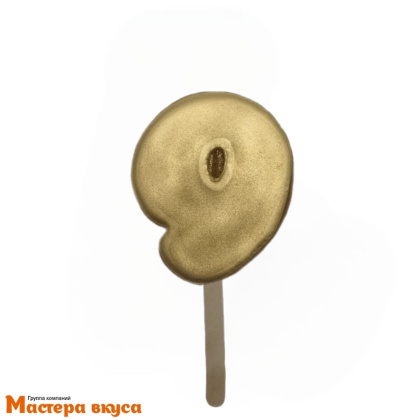 Топпер имбирный пряник-цифра, золотая - 9 