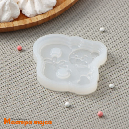 Молд силиконовый МИШКА С ВОСЬМЕРКОЙ, 7*7 см