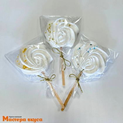 Меренга на палочке "Роза" (круг), d~5 см