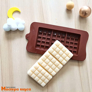 Форма для шоколада силиконовая, плитка КЛАССИЧЕСКАЯ, (3 ячейки 4*8см) 15,5*8*1,4 см