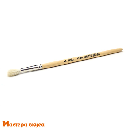 Кисть для декорирования натуральная Коза №5 круглая, (волос дл-2см) 18см