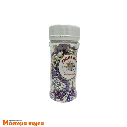 Посыпка  микс  Мастера вкуса ФИОЛЕТОВЫЙ блестящий (шарики), 50гр