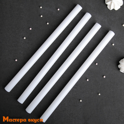 Набор палочек-дюбелей для укрепления уровней торта (пластиковая ось), 32 см, d1,5-1,8 см, 4 шт