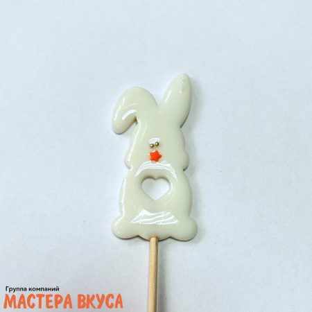 Карамель леденцовая на палочке ЗАЯЦ белый, d~5 см 