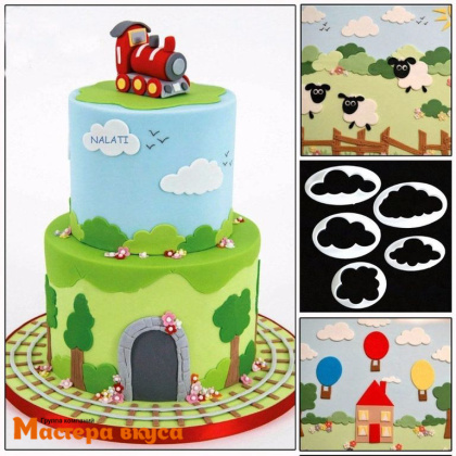 Набор вырубок пластик ОБЛАКА (набор 5 шт)