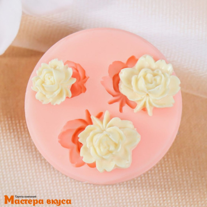 Молд силиконовый РОЗОЧКИ ВИНТАЖ (ЦВЕТОЧКИ МАХРОВЫЕ) 3в1, от d~0,811,8 см