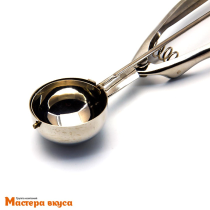 Ложка для мороженого металлическая с выталкивателем, 22 см 50 мл, (нерж.сталь) "Доляна"
