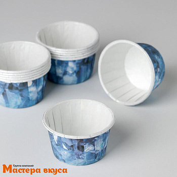 Форма бумажная Маффин 50*40 мм, ламинированная СНЕЖНЫЕ КРИСТАЛЛЫ