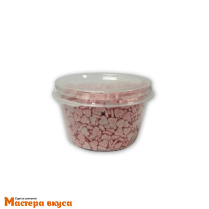 Посыпка СЕРДЕЧКИ Розовые перламутровые (мини), 25 гр 