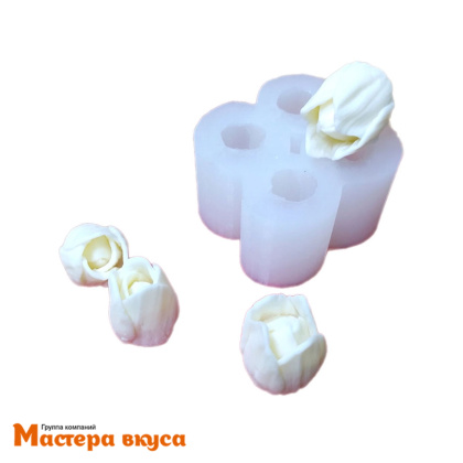 Молд силиконовый  3D ТЮЛЬПАН 4в1, изд d~2,4см h~3,2см (~45гр)
