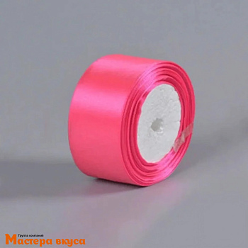 Лента атласная, РОЗОВАЯ (ЯРКО-РОЗОВАЯ), 40мм, ~23м