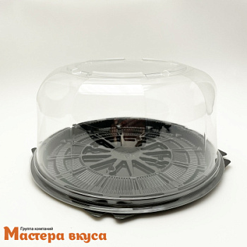 Контейнер круглый,  D185  h90 мм (дно ЧЕРНОЕ/крышка), ТБ-190