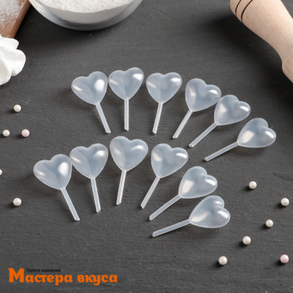 Пипетки для соуса "Сердце", 1,5*6,5 см, 4 мл, в наборе 12 шт