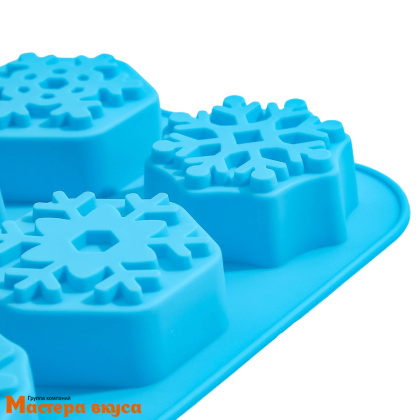 Форма силиконовая СНЕЖИНКА (6 ячеек), 26,5*18,5*3 см
