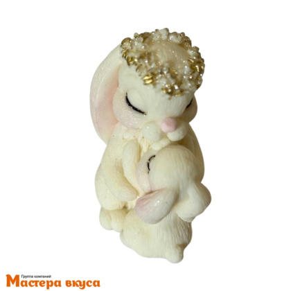 Фигурка из шок. глазури "Зайка с мамой", h~9 см 