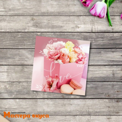 Открытка - мини "Поздравляю" любовь 7*7 см 