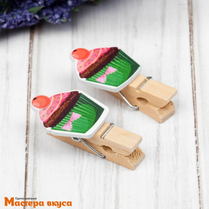 Декор прищепки "Кейки", (набор 10 шт), 2,5*12,5*13,5 см