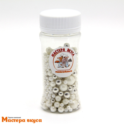 Посыпка  микс  Мастера вкуса СЕРЕБРЯНО-БЕЛЫЙ, 50гр