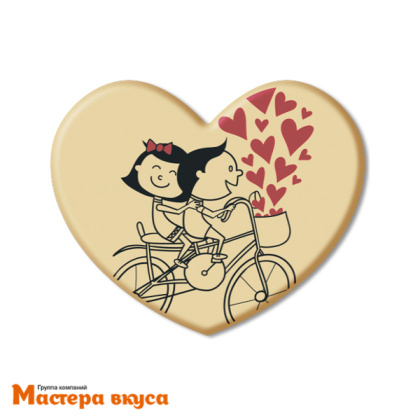 Декор из шоколадной глазури "День Святого Валентина" сердце 40*34 мм