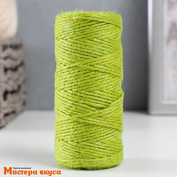 Шпагат джутовый скрученный 50м, салатовый