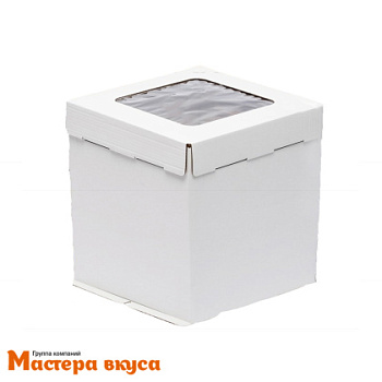 Короб для торта с окном 500*500*500 мм, белый (3-Д) АП