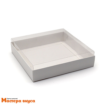 Упаковка для пряников и печенья с прозр. крышкой 160*160*40 мм (белая)