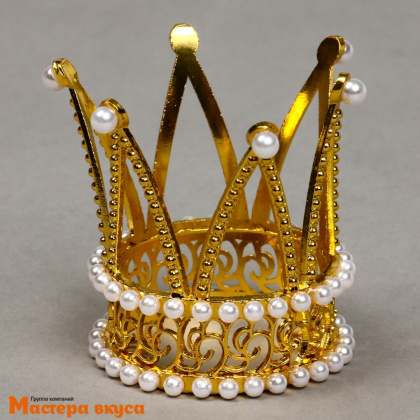 Украшение КОРОНА ПРИНЦЕССЫ, золото, d- 4 см, h-5,5 см