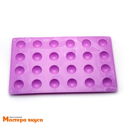 Форма силиконовая ПОЛУСФЕРА (шар),  d 28 мм, (24 ячейки)
