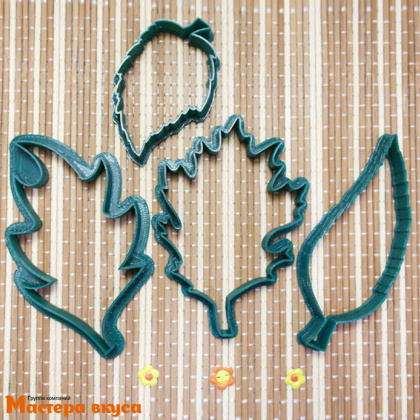 Набор вырубок пластик ЛИСТИКИ, (набор 4 шт) ~6,5см-9,5см