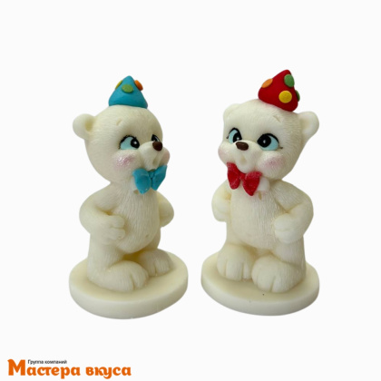 Фигурка из шок. глазури "Мишка задувает свечу", h~6,5 см