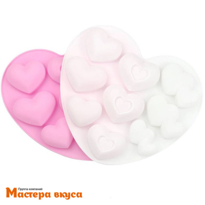 Форма для шоколада силиконовая  СЕРДЦА (МАГИЯ СЕРДЕЦ), 9 ячеек