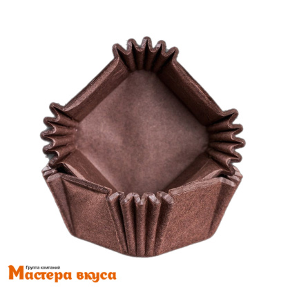 Капсула бумажная квадрат 3,5*3,5см h-2см коричневая (миниупак 40-50 шт)