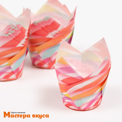 Форма бумажная Тюльпан d50 h80 "Карамель", упак 12шт