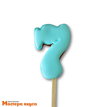 Топпер имбирный пряник-цифра фигурная, голубая - 7