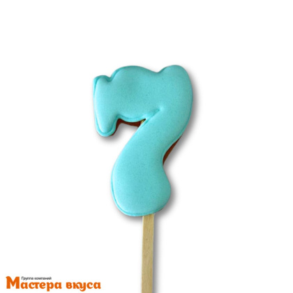 Топпер имбирный пряник-цифра фигурная, голубая - 7