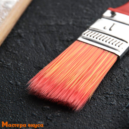 Кисть кулинарная нейлоновая 18,3*2,5 см, красная "Радуга"