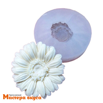 Молд силиконовый  3D РОМАШКА (ГЕРБЕРА), изд d82 мм h16 мм (шоколад~38гр)