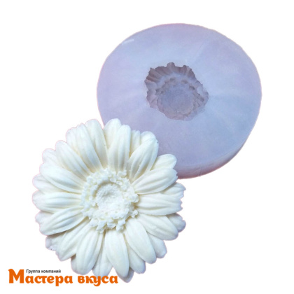 Молд силиконовый  3D РОМАШКА (ГЕРБЕРА), изд d82 мм h16 мм (шоколад~38гр)