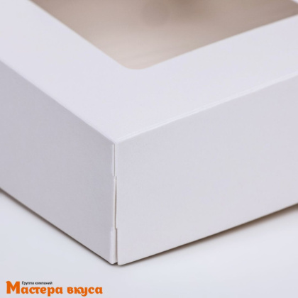 Упаковка для пряников и печенья с окном 11,5*11,5*4 см (белая)