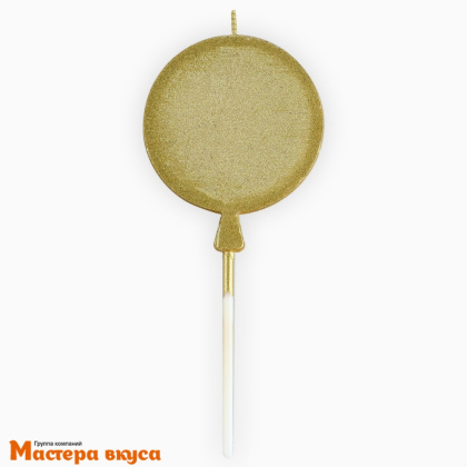 Свеча С ДНЕМ РОЖДЕНИЯ, круг,золото (5,5*12 см)