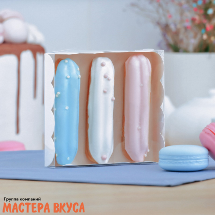 Упаковка для пряников и печенья с прозр. крышкой 120*120*30 мм (белая)