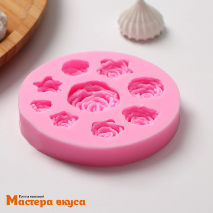 Молд силиконовый РОЗЫ КРУГОВОРОТ, d~8 см