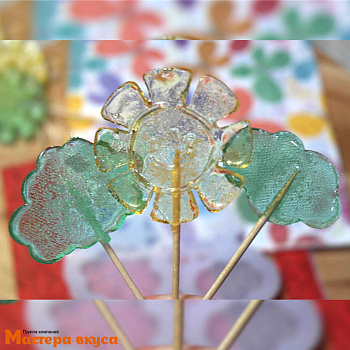 Форма для леденцов силиконовая СОЛНЫШКО С ОБЛАКАМИ, (3 ячейки) d 4, 4,5 см