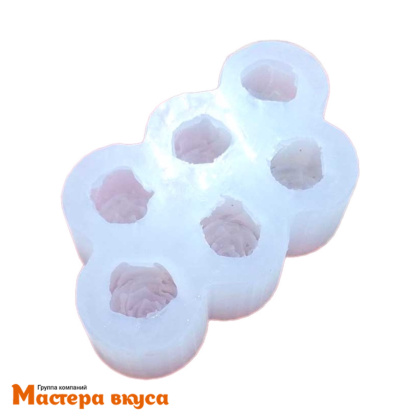 Молд силиконовый  3D РОЗА 6в1, изд d32 мм h25 мм (~18гр)