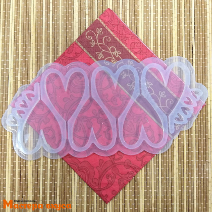 Форма для леденцов силиконовая СЕРДЦЕ-ТИЛЬДА, (6 ячеек) 6*4,7 см 