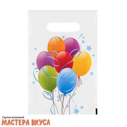 Пакет полиэтиленовый с вырубными ручками 200*300 мм, "Шары"